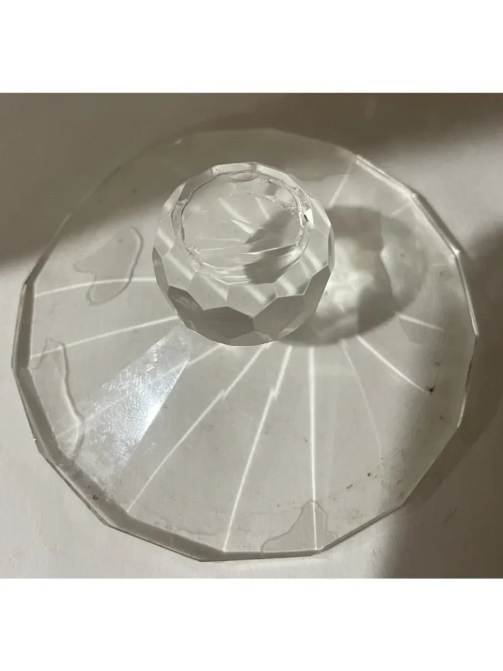 Crystal Glass Candle Topper 3 1/4”